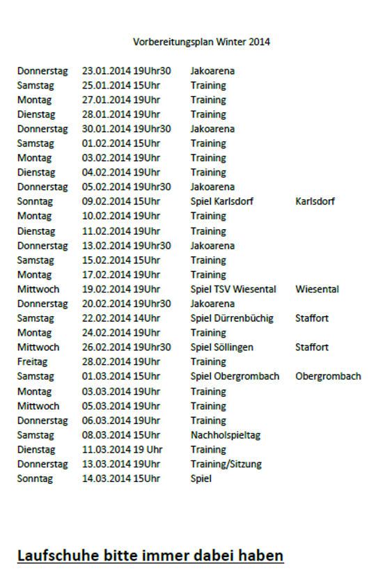 Vorbereitungsplan Winter 2014